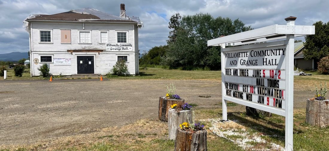 Street view of the Willamette Grange on Hwy 99W